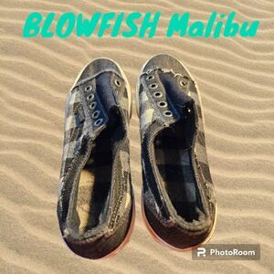 Women's Blowfish Malibu Slip On Shoes Buffalo Plaid Size 10